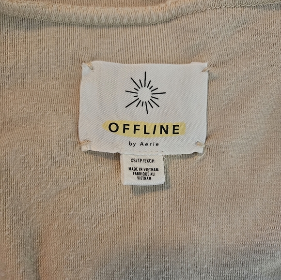 Offline by Aerie Tan Super Soft Velour Velvet Cropped Hoodie Sweater Size XS. - Picture 6 of 9